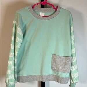 Mint Green and Gray Kid’s Sweater
